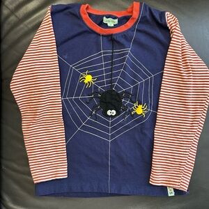 Spider Web Long Sleeve Tee - Blue and Red